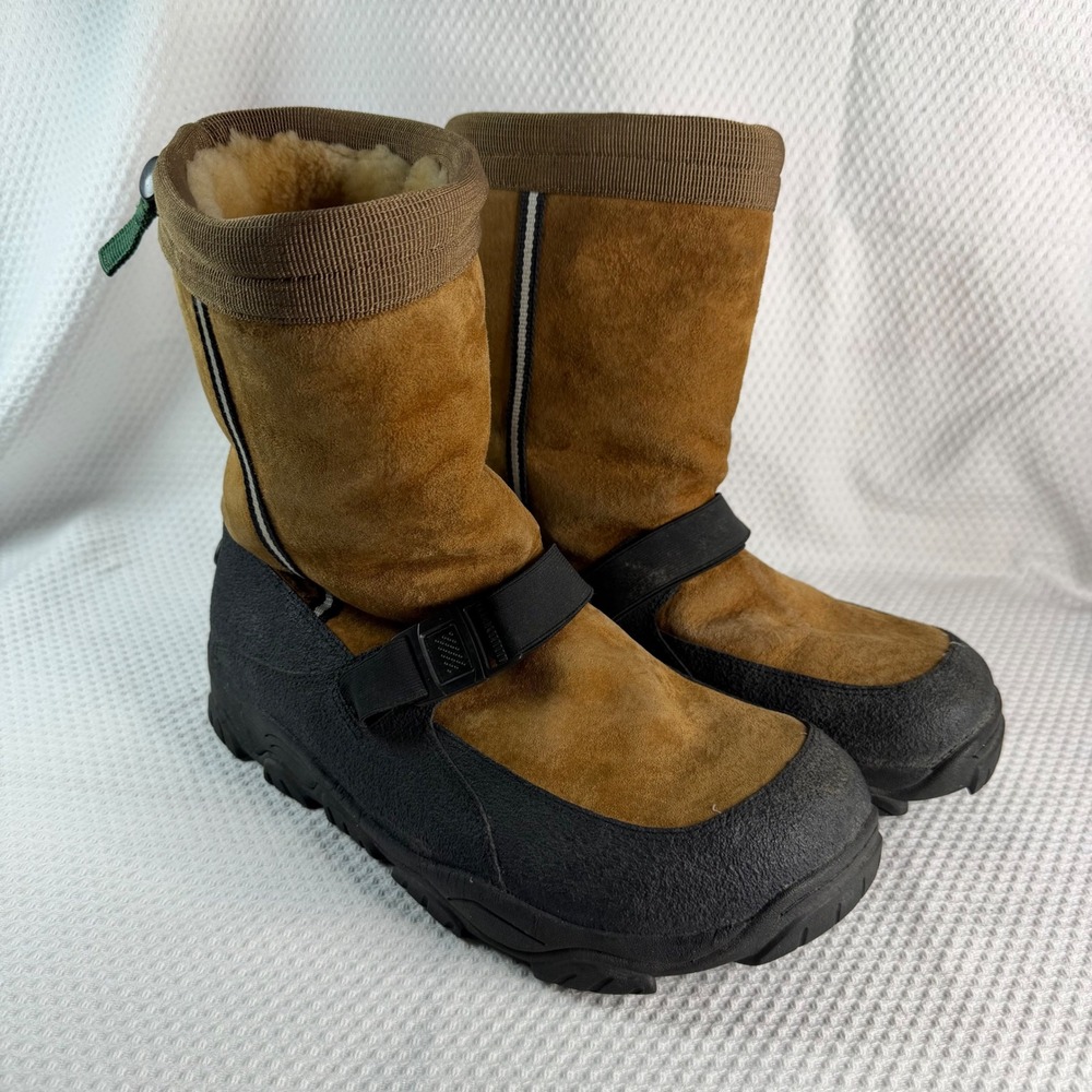 Cabelas Alaskan Guide Shearling Lined Winter Boots Mens 12 Brown Suede Snow